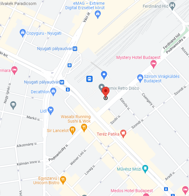 Google térképen az iroda helye